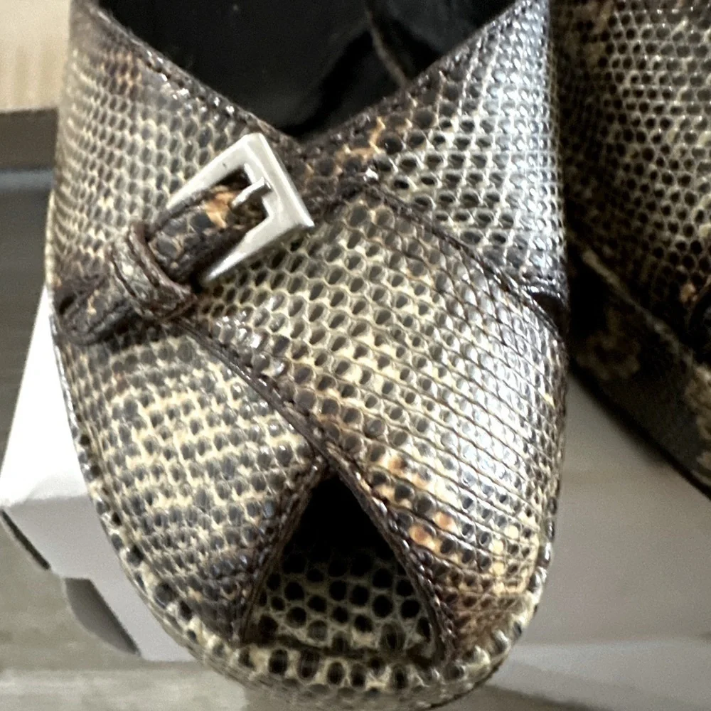 1990s Prada Ringtail Lizard Platform w Curved Heel